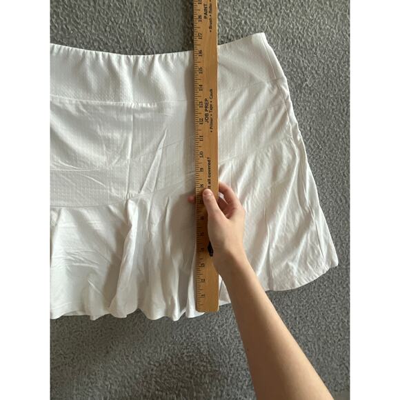 Ibkul Flounce Skort Large Zipper Pocket Pull On Flare White Golf Tennis Prep - Picture 9 of 11